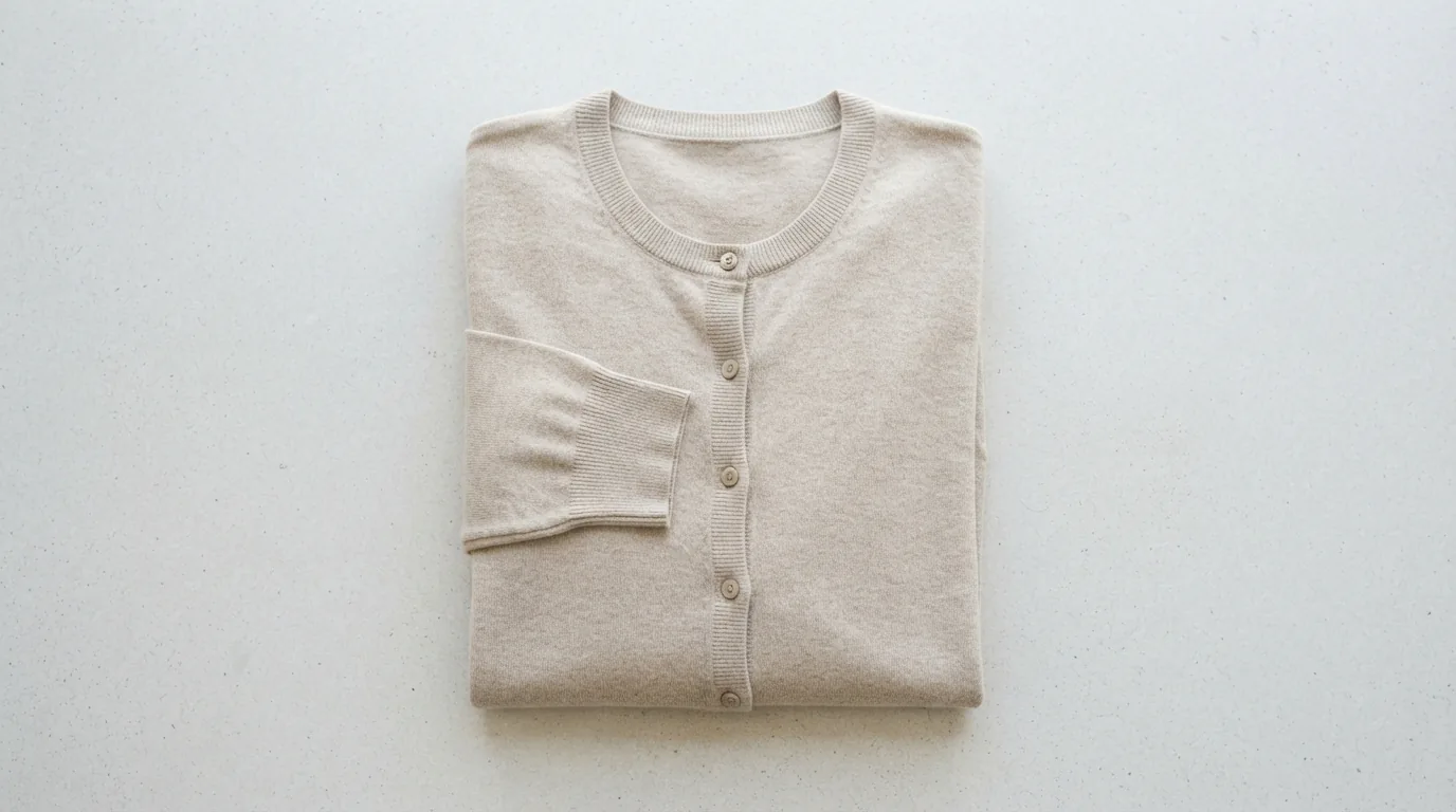 New with tags long sleeve button front cardigan sweater in size 1X folded on a light surface